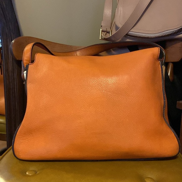 Fendi Big mamma forever leather baguette flap bag orange🍊black gold enamel - Picture 4 of 16